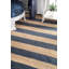Tapis rayé tissé à la main à plat denim / beige Vienna-20359182