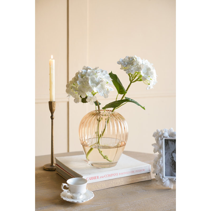 Vase en verre D7.5X8.7 "H, H 8,7 po x l 7,5 po x P 7,5 po