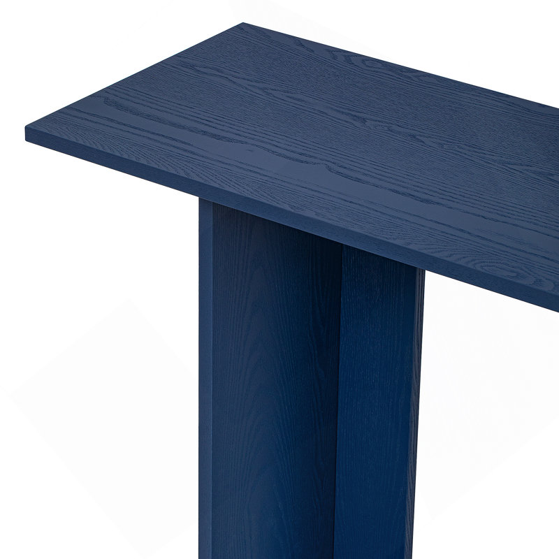 Modern And Curved Design Ash Veneer Console Table With Shelf,Suitable For Entryway,Hallway Living Room,Foyer,Corridor