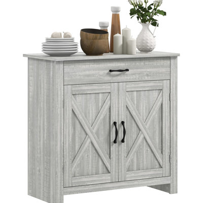 Living Room Cabinet, Stone Gray - Adjustable Shelf And Drawer For Stylish Sideboard Cabinet With Rustic Charm Home Decor