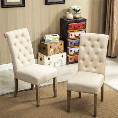 2 chaises de salle à manger en bois massif brun clair, chaise de style chic, 2 pièces - sièges confortables et élégants