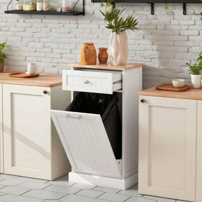 Kitchen Hidden Bin Cabinet Kitchen Tilt Out Trash Bin Cabinet Free Standing Recycling Cabinet Trash Can Holder