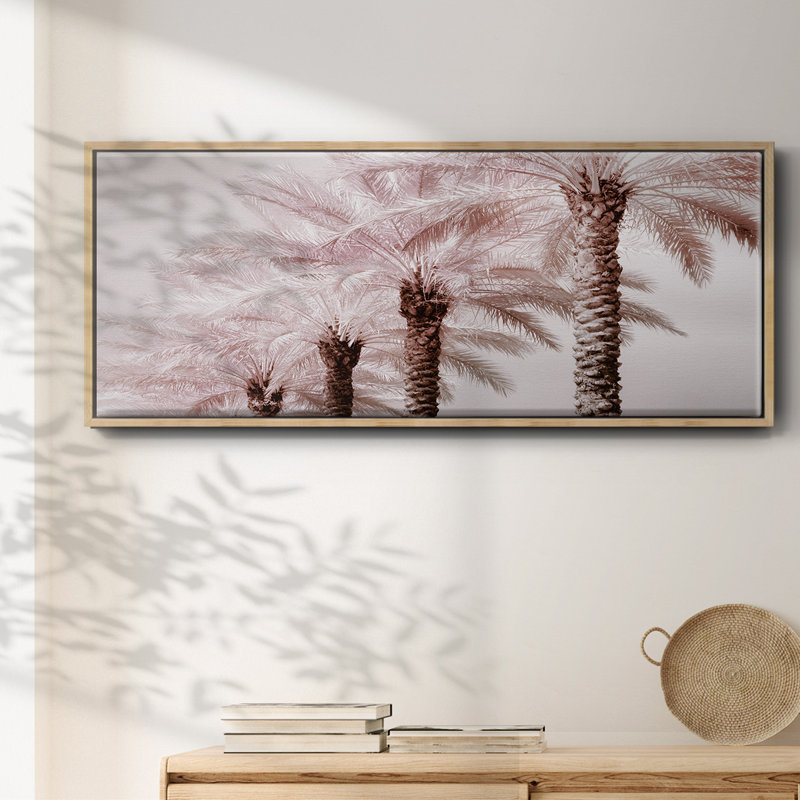Stately Palms- Framed Canvas, 12" H x 30" W