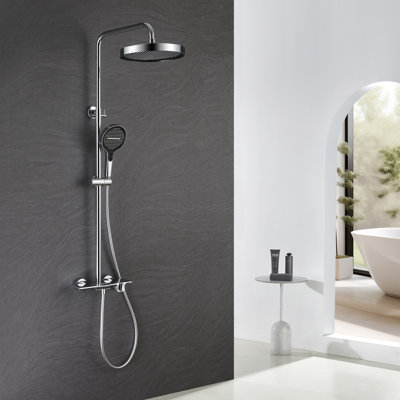 Pomme de douche à fixation murale 10 po avec douchette coulissante et bec de baignoire