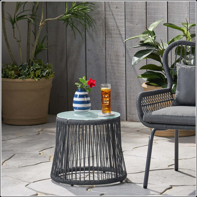 Table d'appoint en verre Boho Chic