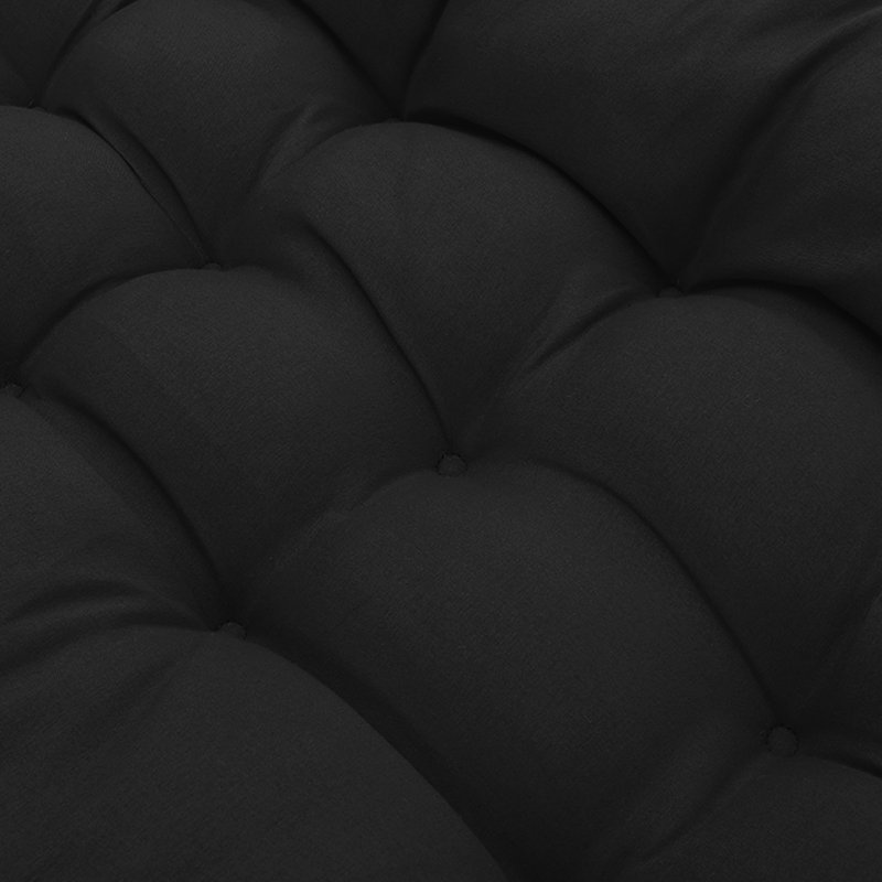 Indoor Outdoor Seat/Back Cushion, Black, 8cm H x 125cm W x 48cm D