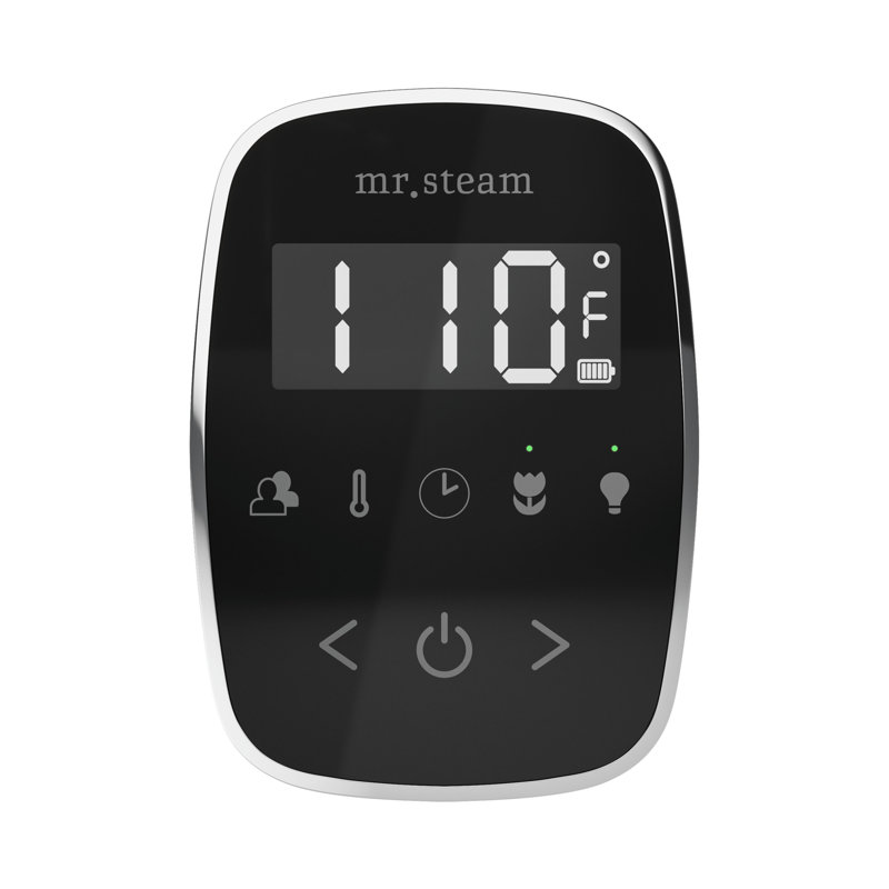 Ensemble de commande de douche à vapeur ButlerFlex avec contrôle TempoFlex et tête de vapeur, Chrome poli