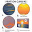 «Ethereal Ocean Horizon Orange Sunset Serene Waves», reproduction d'art sur la plage et l'océan-896492250-896492253