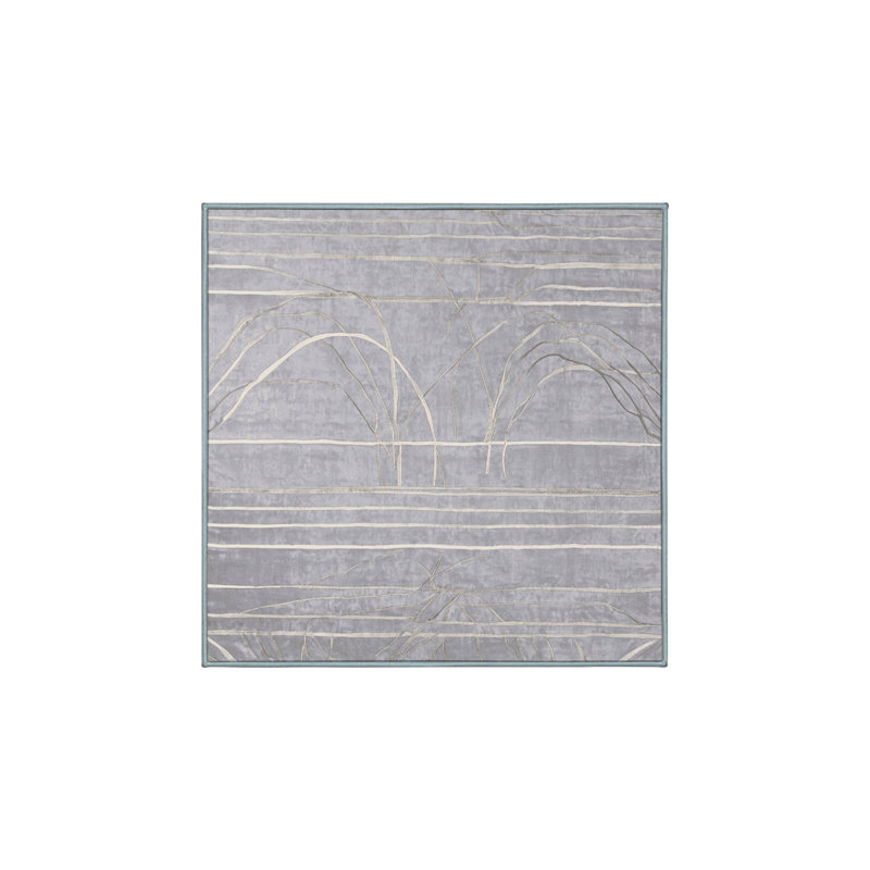 Tapis bleu lavable à la machine, Carré 4 pi