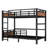 Twin XL Over Twin XL Metal Bunk Bed with Raised Guardrail — Metal Loft & Platform Bed, Walnut Finish-764102637-764102633
