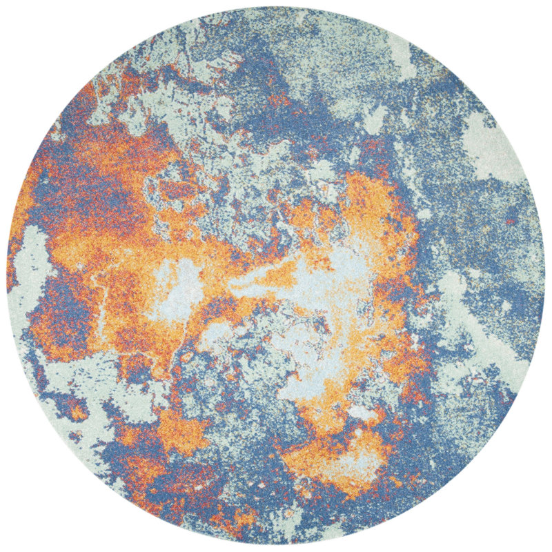 Christa Performance Abstract Rug, Round 6'7"