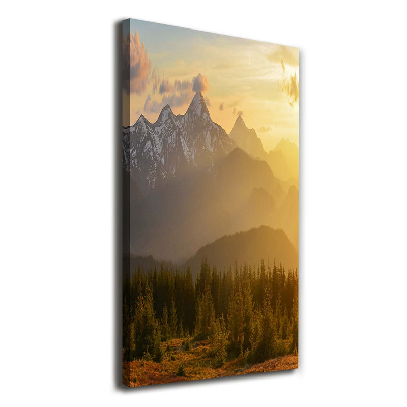 Sunset Mountains - Wrapped Canvas Print