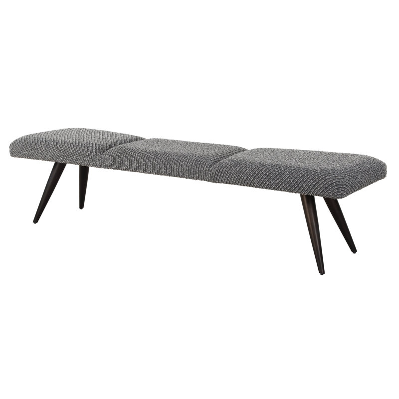 Preslee Charcoal Fabric Bench