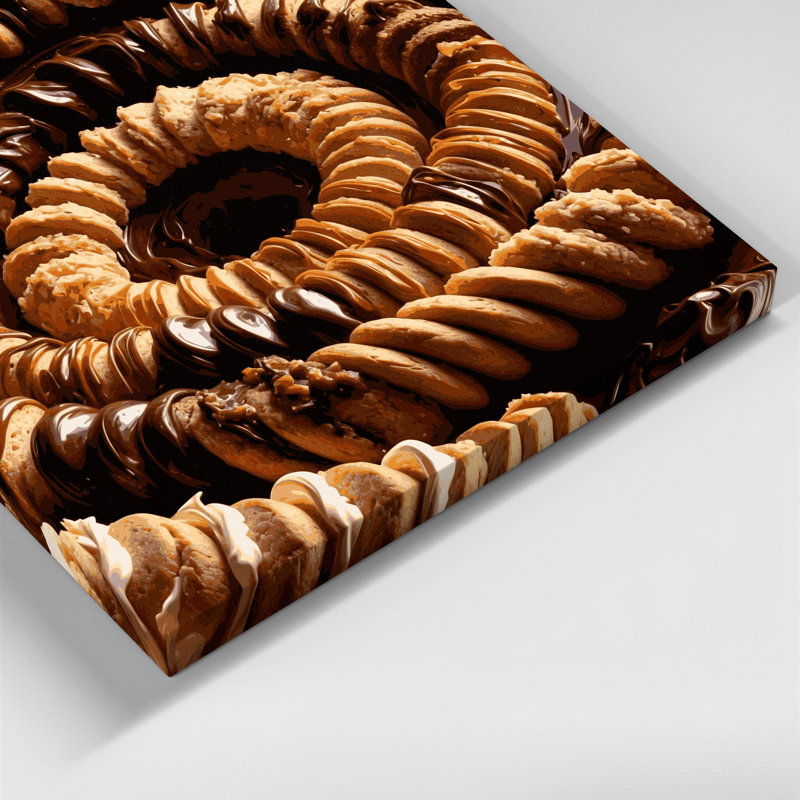 Desserts, biscuits et biscuits, art mural sur toile brune, H 11 po x l 14 po