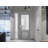 Front Exterior Prehung FiberGlass Door Frosted Glass / Manux 8422 Grey Ash / Side Exterior Window / Office Commercial and Residential Doors Entrance Patio Garage-W36+14" x H80"-Left-hand Inswing-98196354-98196360-98196362