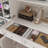 Multifunctional Desk With Integrated Bookcase And Display Cabinet - Elegant White Finish