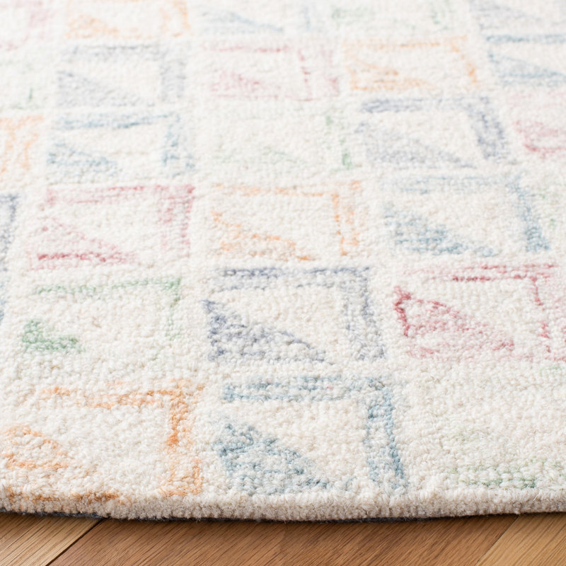 Rodeo Drive Hand Tufted Wool And Cotton With Latex Geometric Rug, Round 6'