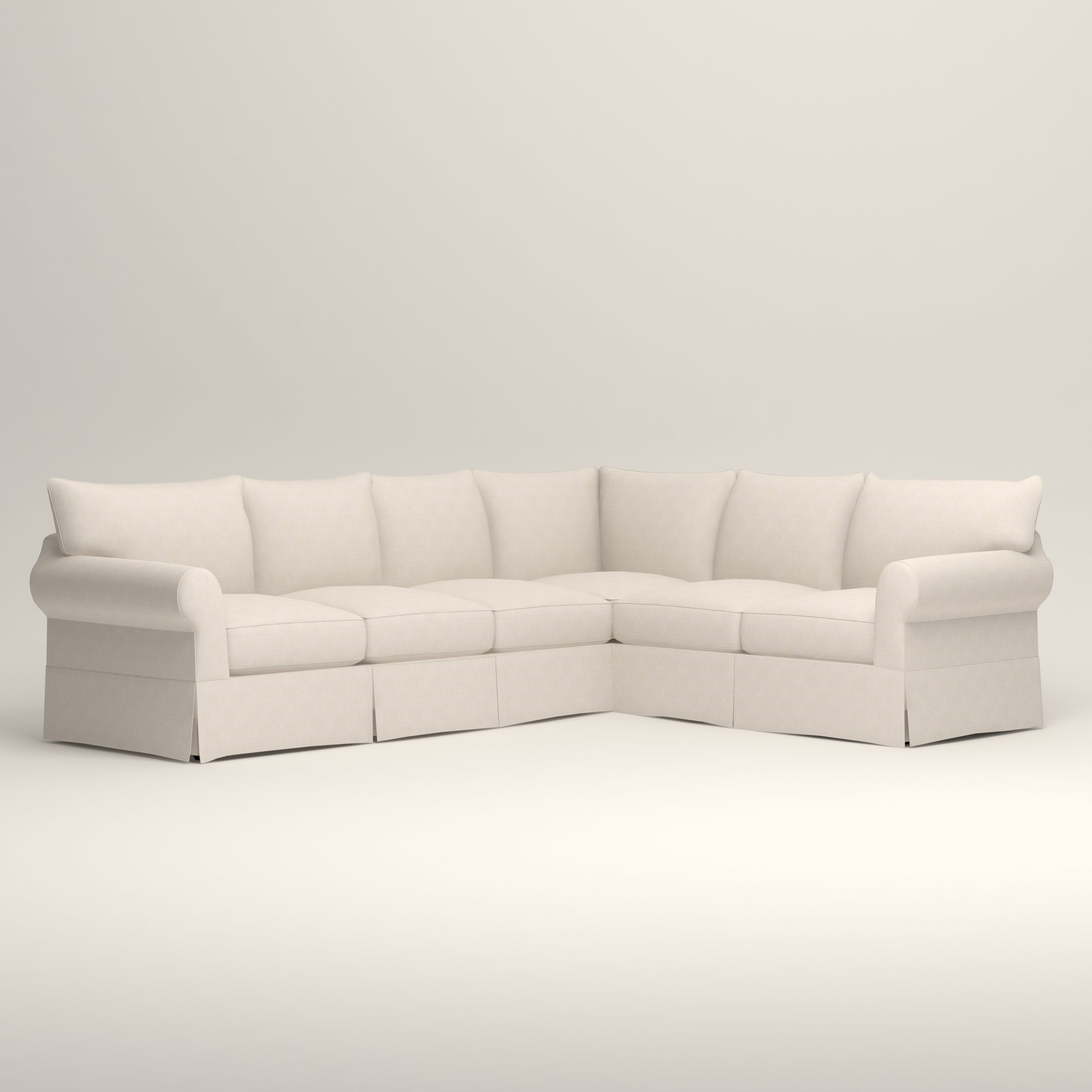 Amari Upholstered L-Sectional, Bevin Natural Linen Blend, Right Hand Facing
