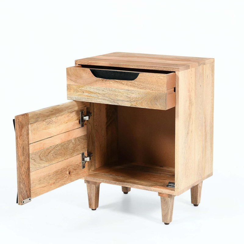 Table de chevet en bois naturel