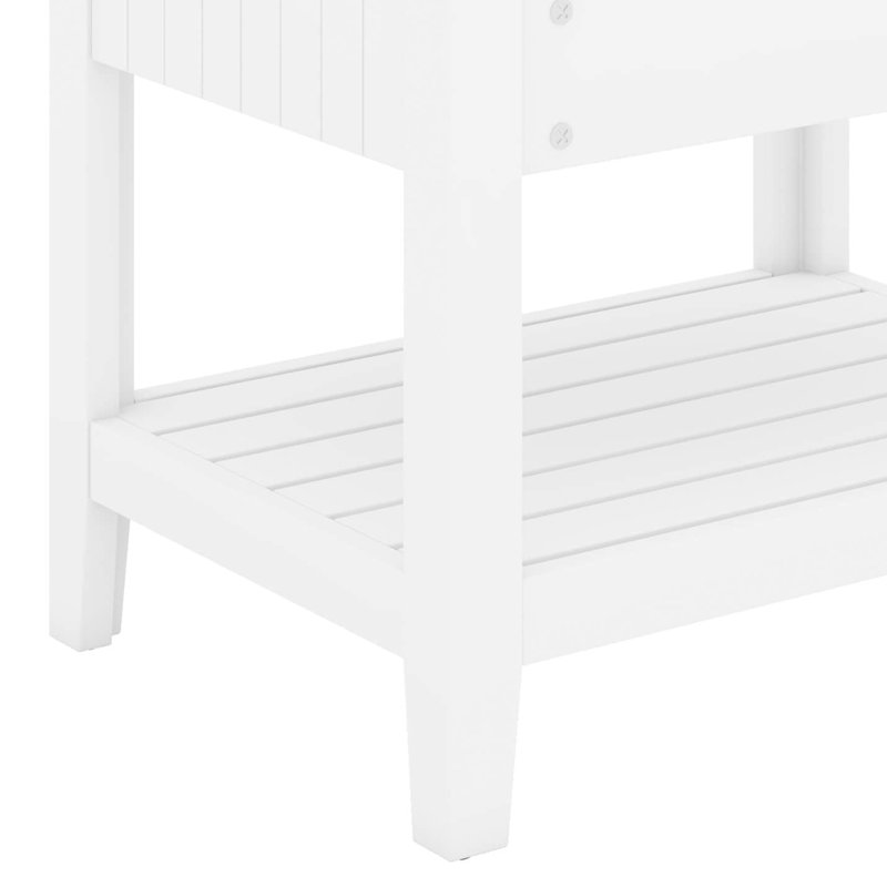 Meuble-lavabo moderne 24 po avec lavabo en céramique élégant et tablette ouverte, Blanc