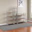 Metzler Graphite Metal and Brown Wood 3-Pc Shelving Set, 60.8" H X 73.71" W X 11.86" D