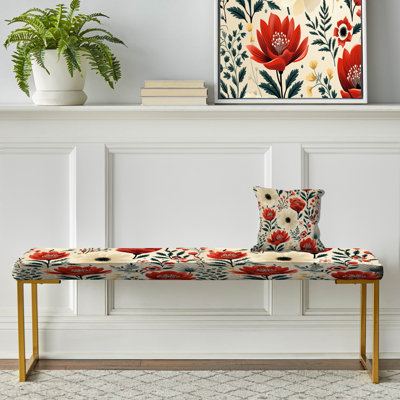 Banc rembourré or