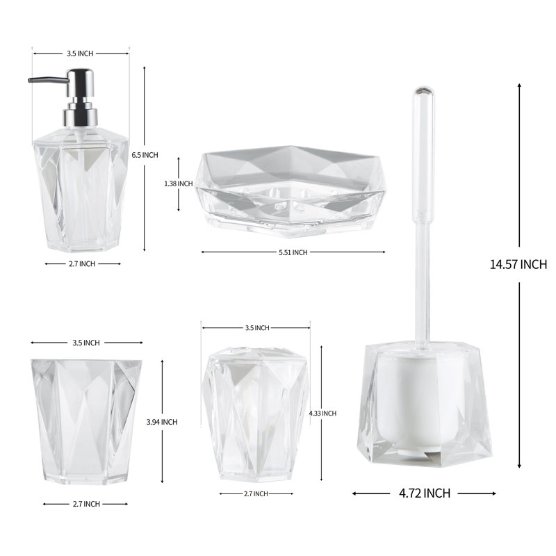  Accessoire de meuble-lavabo pour salle de bain 5 pièces, Clair