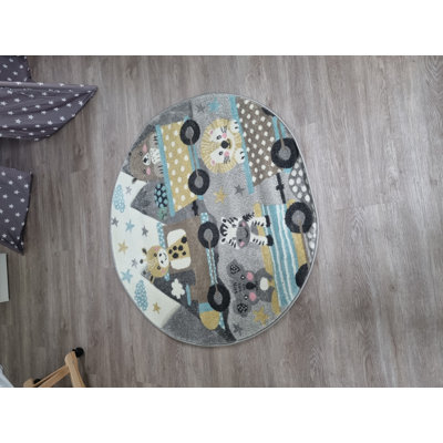 Magdy Grey/Yellow/Blue Rug