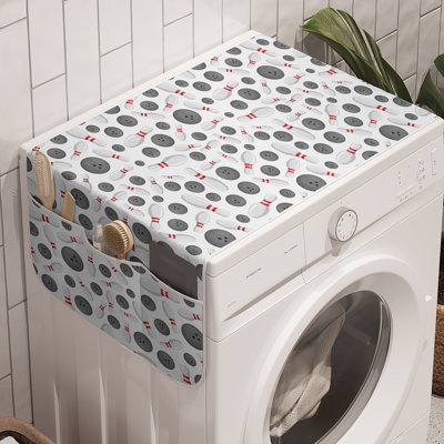 East Urban Home Bowling Washing Machine Organizer Pack of 2 47" x 18.5" White Grey Red