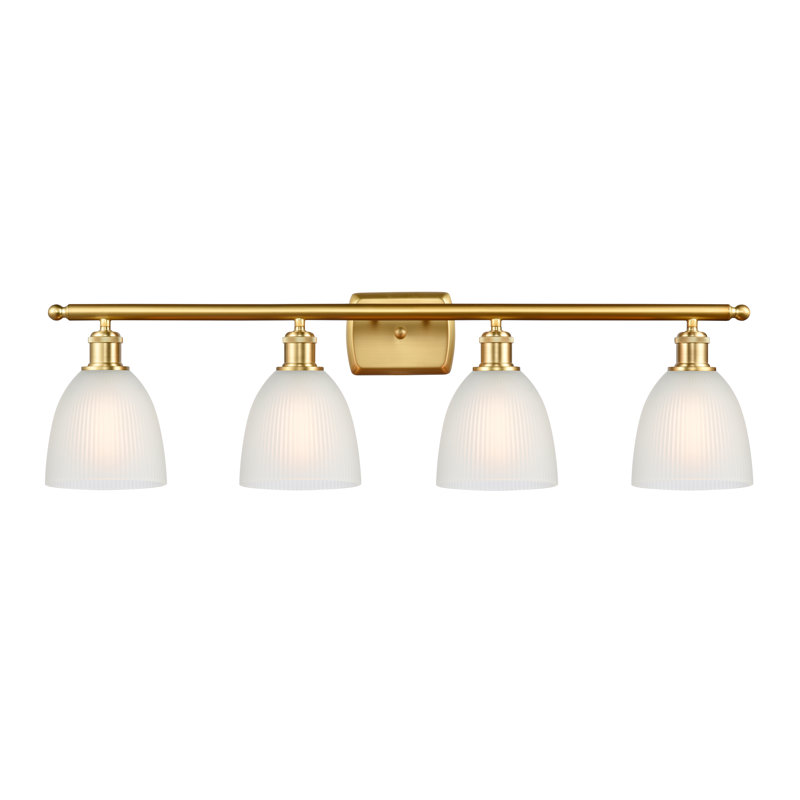 Éclairage de salle de bain à intensité variable 4 lumières Asdsit, Blanc, Or satiné, Ampoule non incluse