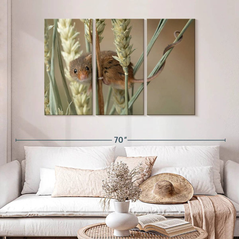 Harvest Mouse On Wheat, 32" H x 50" W