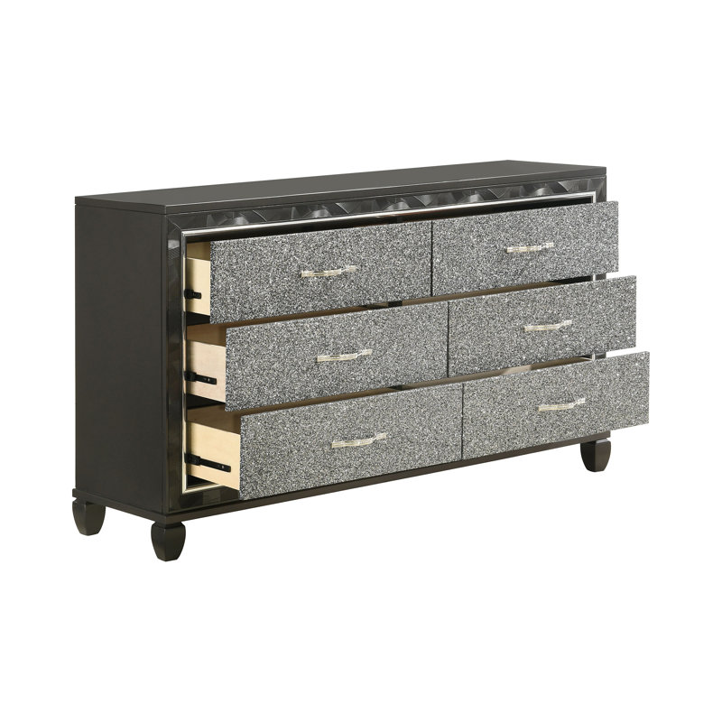 Joi 65.79'' W 6 - Drawer Dresser, Black