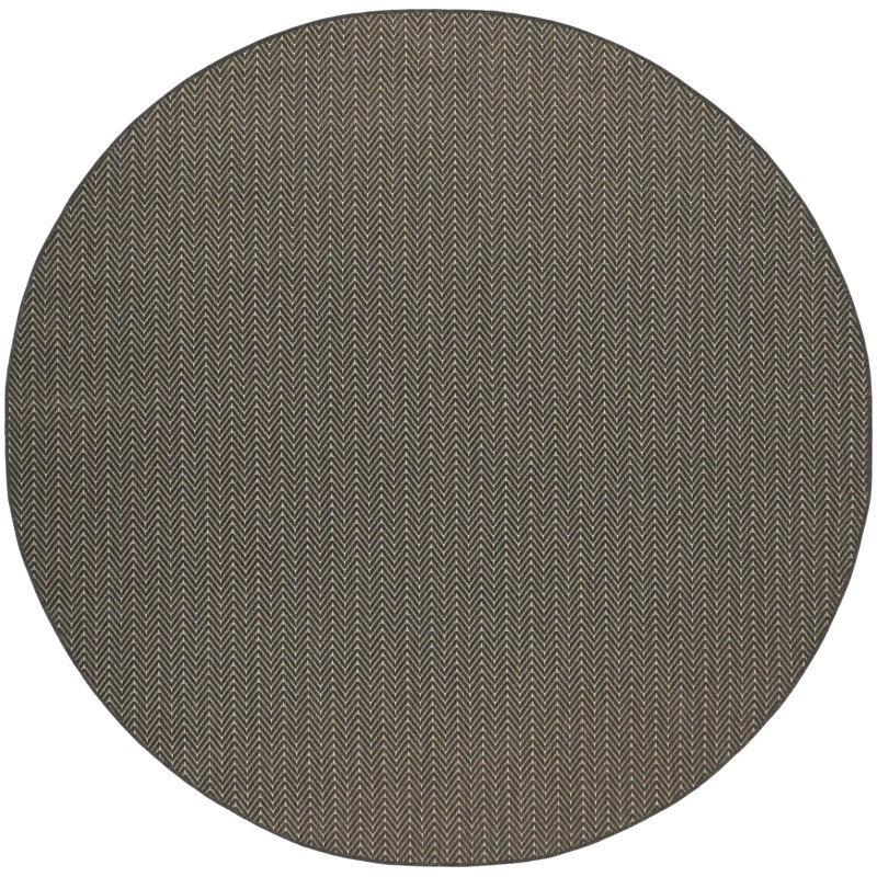 Remmie Charcoal Modern Indoor/Outdoor Rug, Charcoal, Round 5'