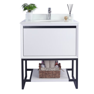 Riey 30'' Single Bathroom Vanity with Stone Top