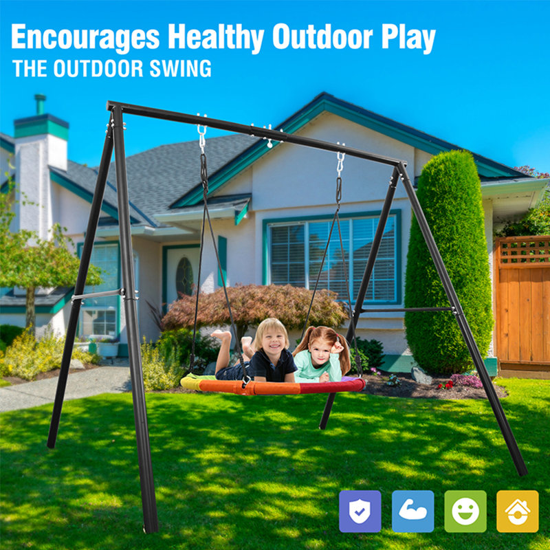 Swing Set with 40 Inch Saucer Tree Swing