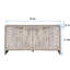Buffet d'appoint 4 portes en bois Accent Bois naturel lavé, style artistique, rangement dans le vestibule