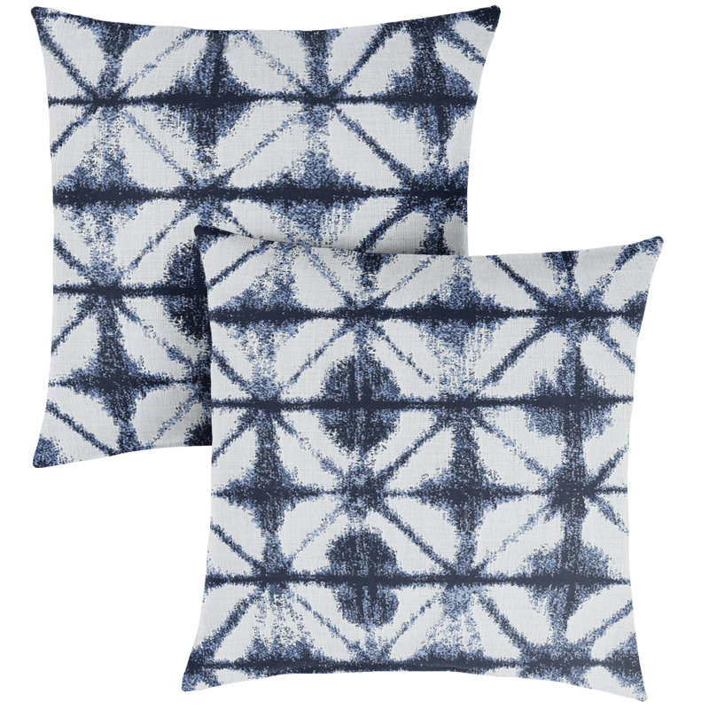 Eveling Geometric Outdoor Reversible Throw Pillow, 18" x 18"
