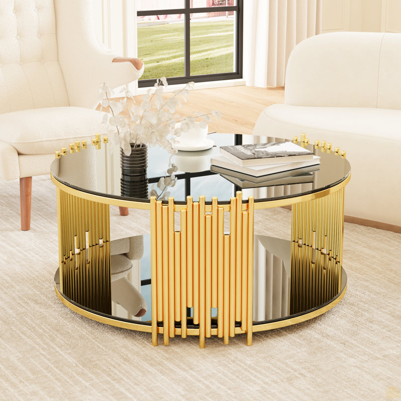 Table basse circulaire en acier inoxydable