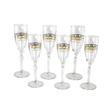 Three Star Im/Ex Inc. 6 - Piece 10oz. Glass White Wine Glass Glassware Set