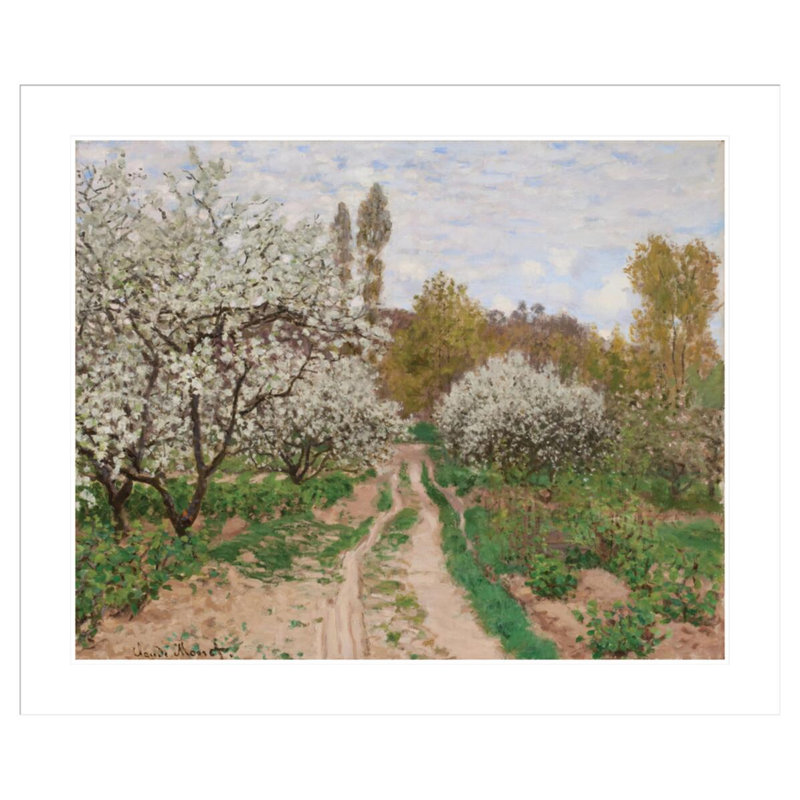Pommiers en fleurs par Claude Monet, impression giclée sur cadre, H 33,5 po x l 40,03 po