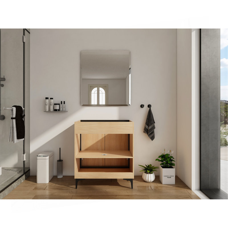 Base de meuble-lavabo de 30 pouces (29 5/16 po) sans lavabo, armoire de rangement avec portes, bois d'ingénierie