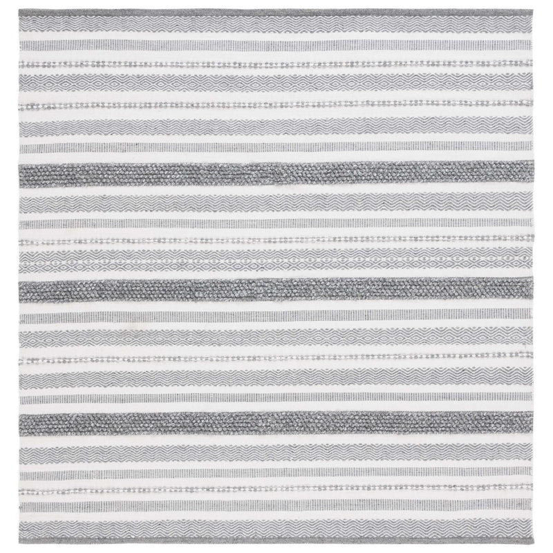 Maariya Hand Woven Pet Striped Rug, Square 6'