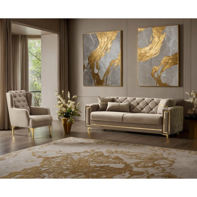 Kayman 2 - Piece Velvet Living Room Set by Mercer41