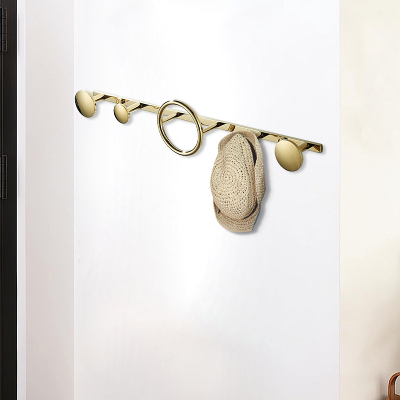 Wall Mounted Coat Rack Coat Hooks, Gold
