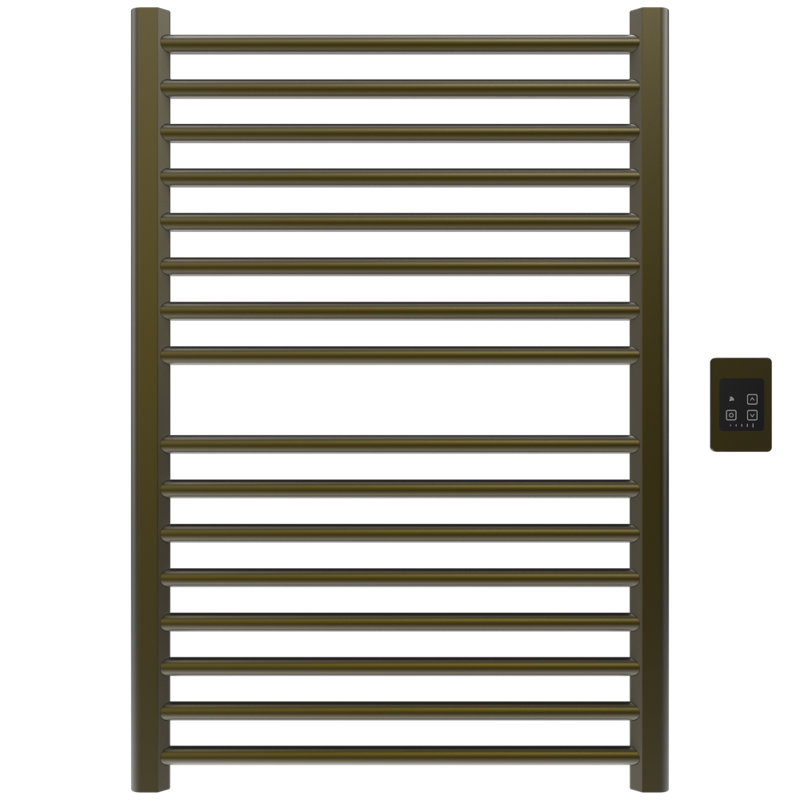 Sirio Wall Mount Electric Towel Warmer (Controller not Included), 42.63" H x 29.38" W x 4" D, Brushed Bronze
