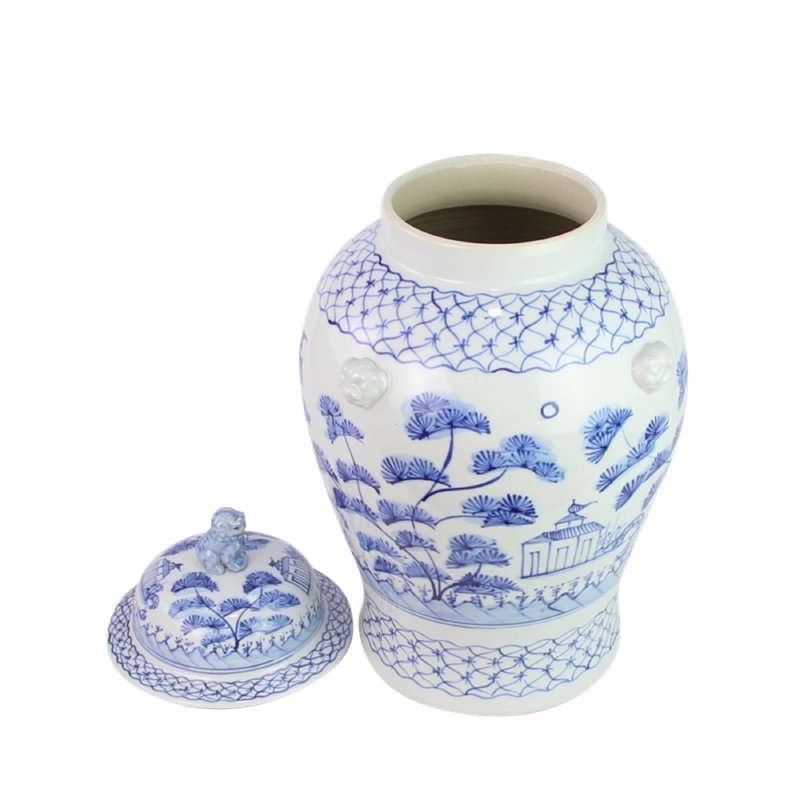 Handmade Porcelain China Jar, Blue