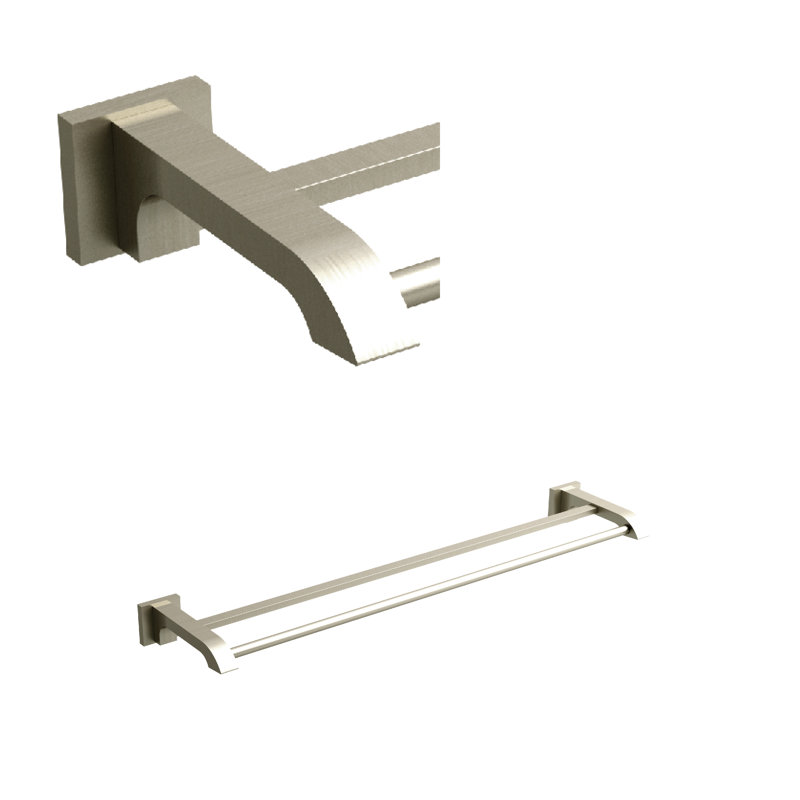 Double barre à serviettes Zendo, Nickel brossé