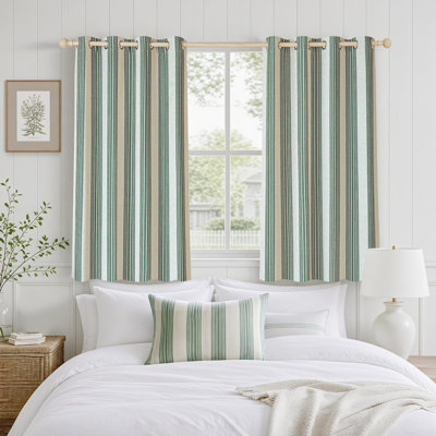 Romelia Saki Print Room Darkening Grommet Curtain Panel