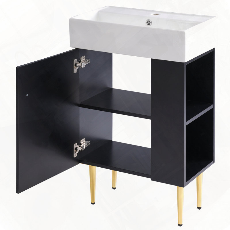 Meuble-lavabo pour salle de bain, Noir