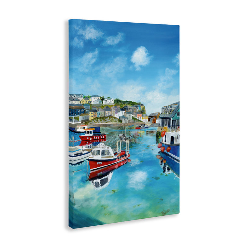Mevagissey Harbor Reflections, conception de Georgie Harrison, H 24 po x l 16 po